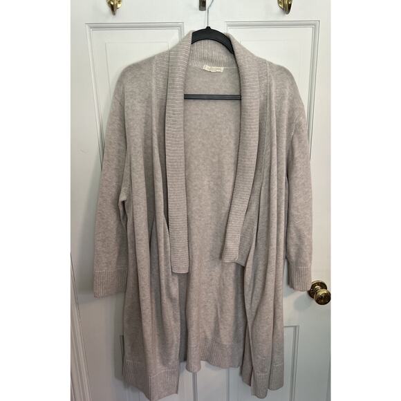 Eileen Fisher Woman 1X 100% Organic Cotton Open Knit Cardigan Oatmeal - Picture 1 of 11